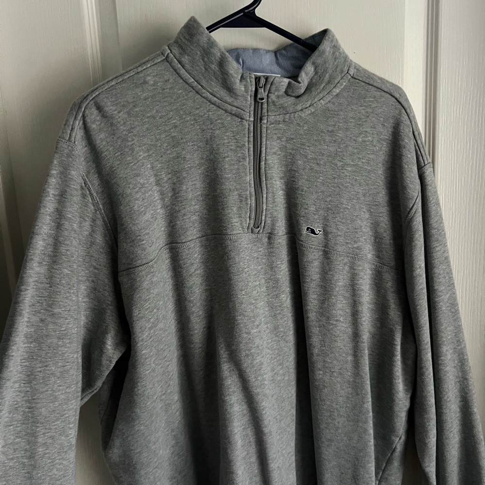 Vineyard Vines Men's Gray Quarter-Zip Sweater